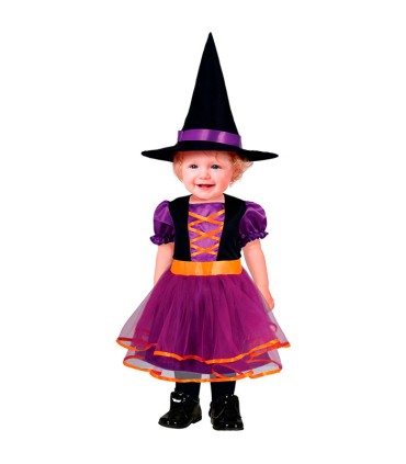 DISFRAZ BRUJITA MORADA BEBE