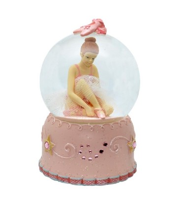BOLA MUSICAL BAILARINA ROSA STDA CON TUTU