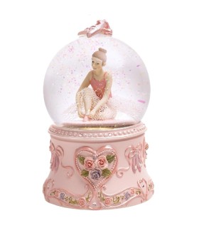 BOLA MUSICAL BAILARINA TUTU ROSA