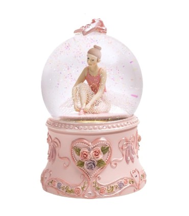 BOLA MUSICAL BAILARINA TUTU ROSA