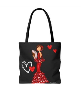 BOLSO NEGRO PEPA ROJO