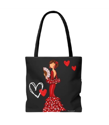 BOLSO NEGRO PEPA ROJO