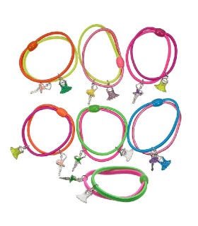 BRAZALETE ELÁSTICO FLUORESCENTE CON COLGANTES