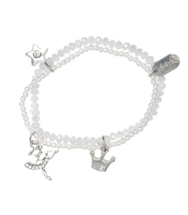 PULSERA DOBLE BAILARINA Y CRISTALES