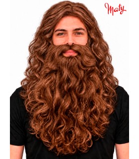 Peluca y barba de rey mago para disfraz - Accesorios Maty.