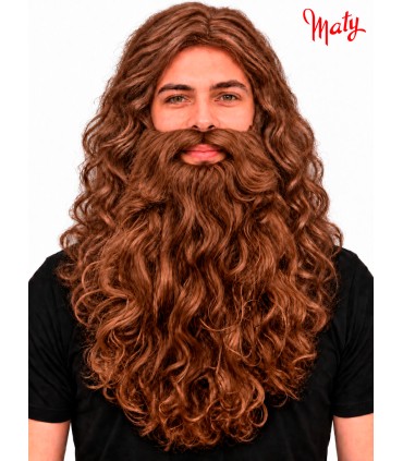 Peluca y barba de rey mago para disfraz - Accesorios Maty.