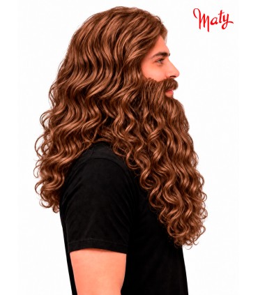 Peluca y barba de rey mago para disfraz - Accesorios Maty.