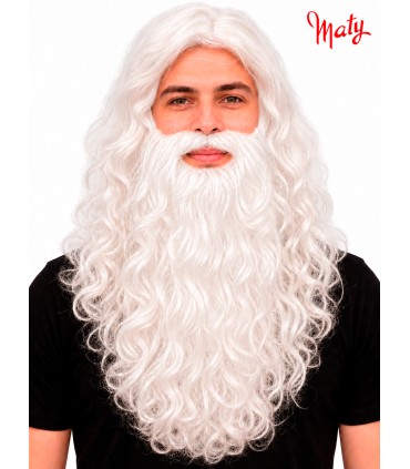 Peluca y barba de rey mago para disfraz - Accesorios Maty.