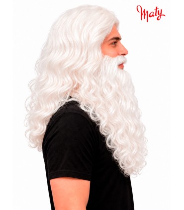 Peluca y barba de rey mago para disfraz - Accesorios Maty.