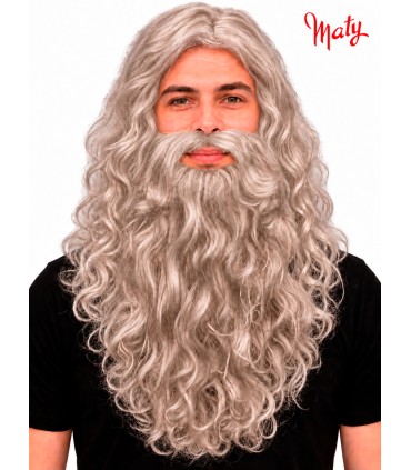 Peluca y barba de rey mago para disfraz - Accesorios Maty.