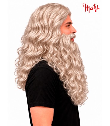 Peluca y barba de rey mago para disfraz - Accesorios Maty.