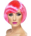 PELUCA CORTA ROSA NEON