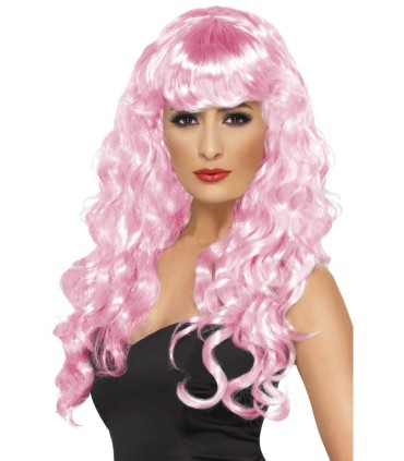 pelucas|carnaval|tienda|disfraces Madrid|maty.es|peluca Sirena rosa