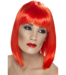 pelucas|carnaval|tienda|disfraces Madrid|maty.es|Peluca Glam roja neón