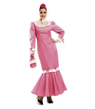 DISFRAZ MADRILEÑA MUJER ROSA
