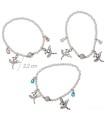 BRAZALETE ELÁSTICO CUENTAS BLANCAS CON COLGANTES